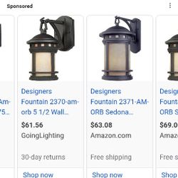 Brand New In Box 2370-am-orb Wall Lantern 