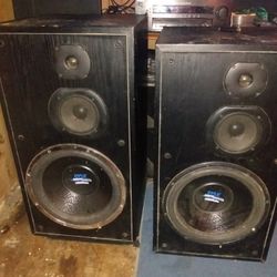 Two 1,000 W Three-way Home Stereo System Speakers