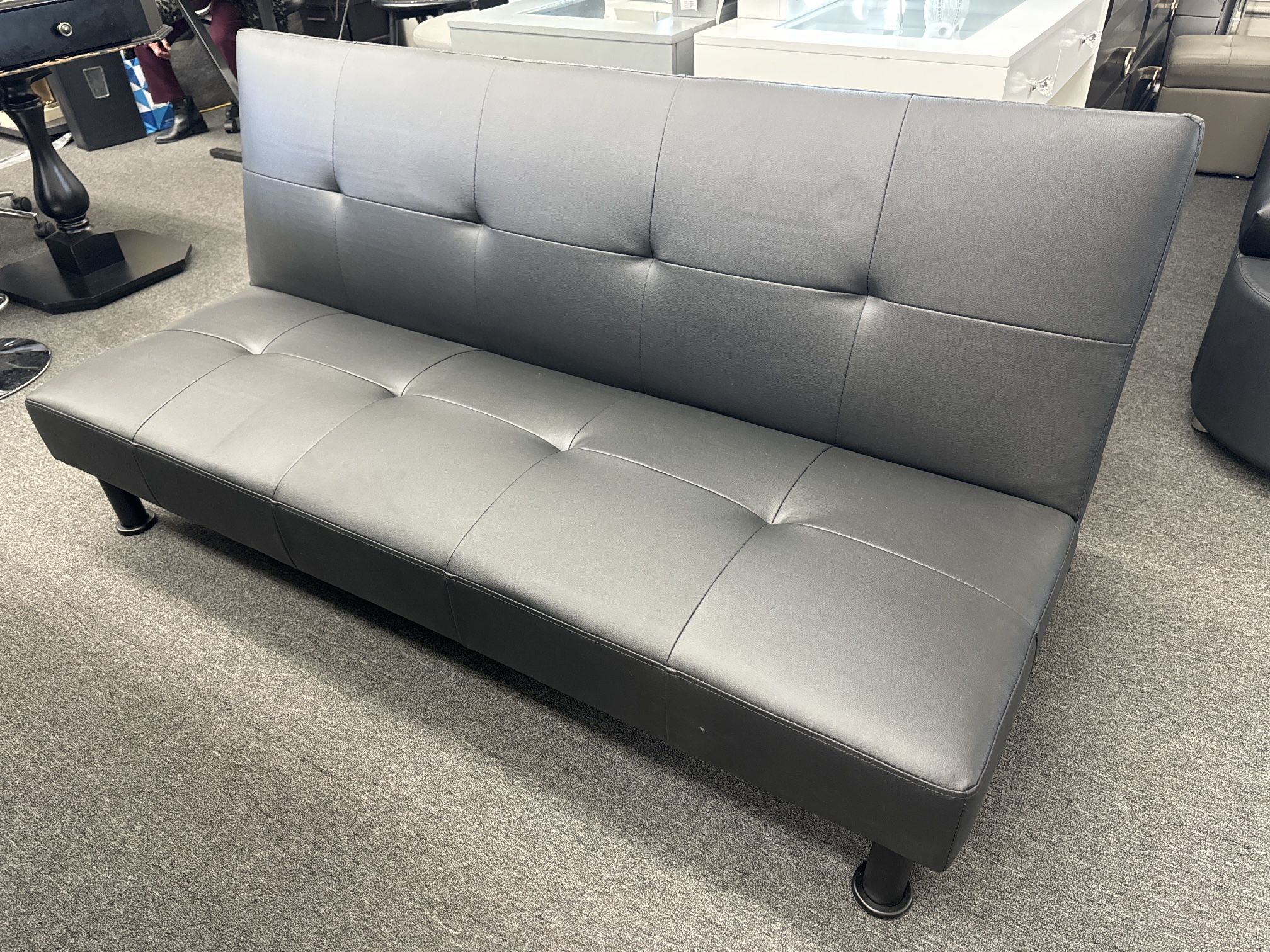 New Black Convertible Futon Sofa Bed