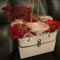 Valentine’s Day Eternal Rose Purse Bouquet 