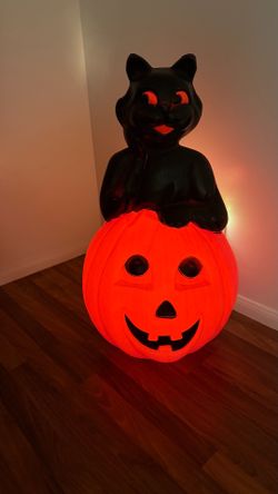 Vintage Halloween Black Cat Blow Mold Carolina Enterprises 1998