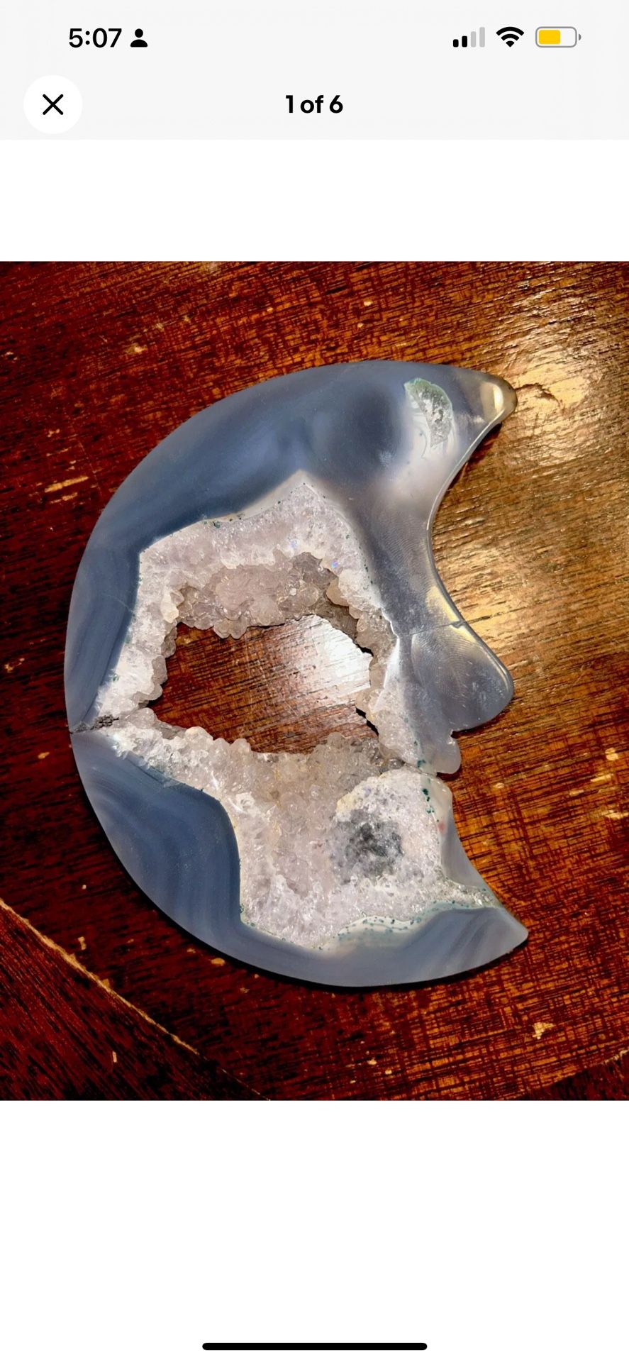 Natural Agate Moon Healing Crystal 396G Druzy