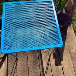 Turquoise Wrought Iron, Cute Side Table 