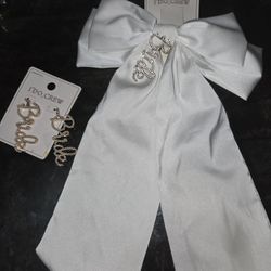 Bride Bling Earrings And Hair Bow 