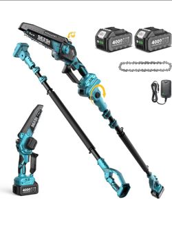 Seesii 8' Pole chain saw.  Kit   two batteries and charger included