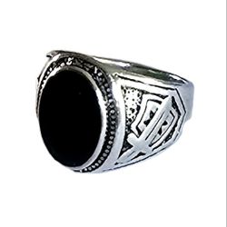 NEW OBSIDIAN BLACK MENS SIZE 9 QUALITY TITANIUM SILVER EMBOSSED RING