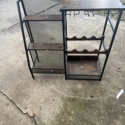 Wood and Metal Wine Rack