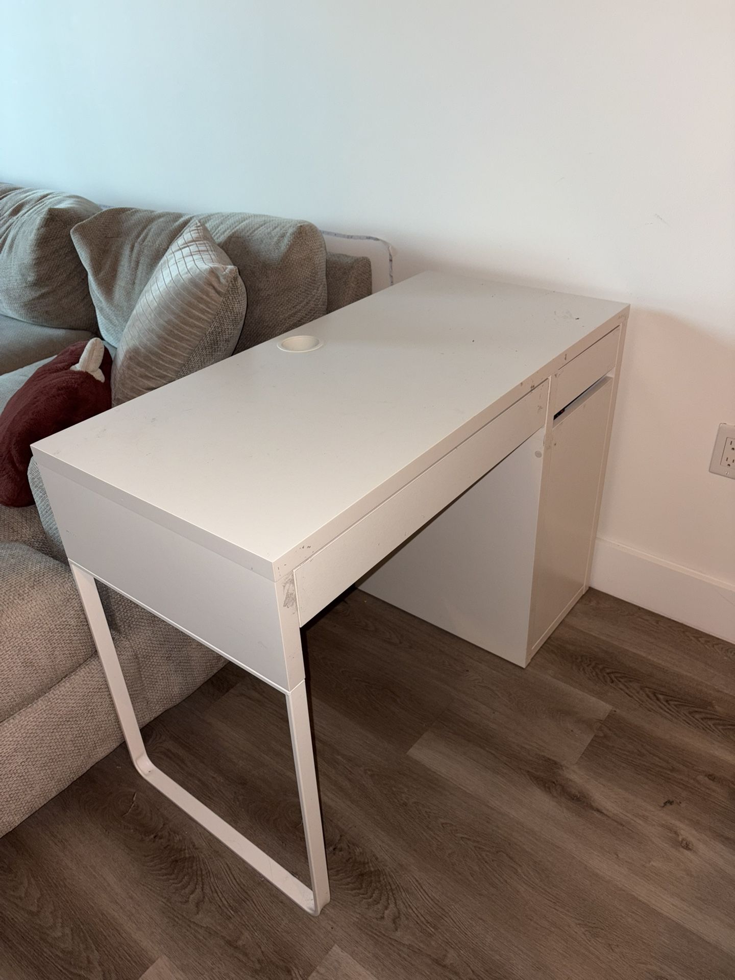 White Desk w/ Compartments 