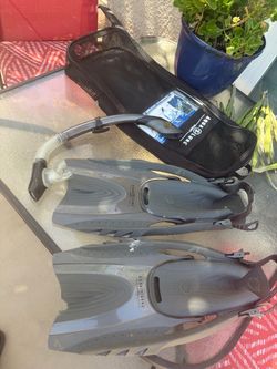 Aqua Lung Sport Flippers Hingeflex Fins Black/Grey S/M Men's 4-8.5 Women's 5-9.5