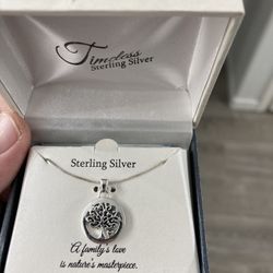 Timeless Sterling Silver Tree Heart Necklace 