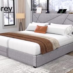 beautiful king upholstered bed frame with drawers 