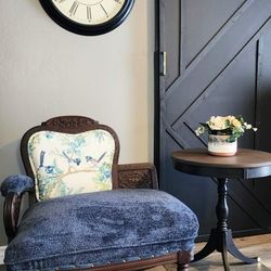 Victorian Rococo Revival era Antique Settee and matching side table