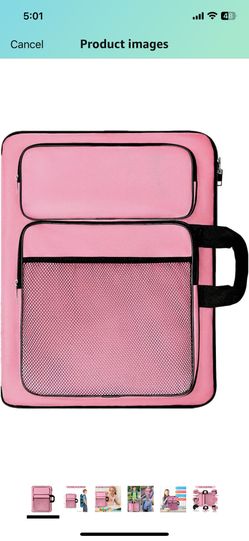 Art Portfolio kids, Drawing Supply Bag 15x18 In For Children Lesson,Artwork Case Storage Sketchbook,Drawing Pencil,Artist Set. (Pink)