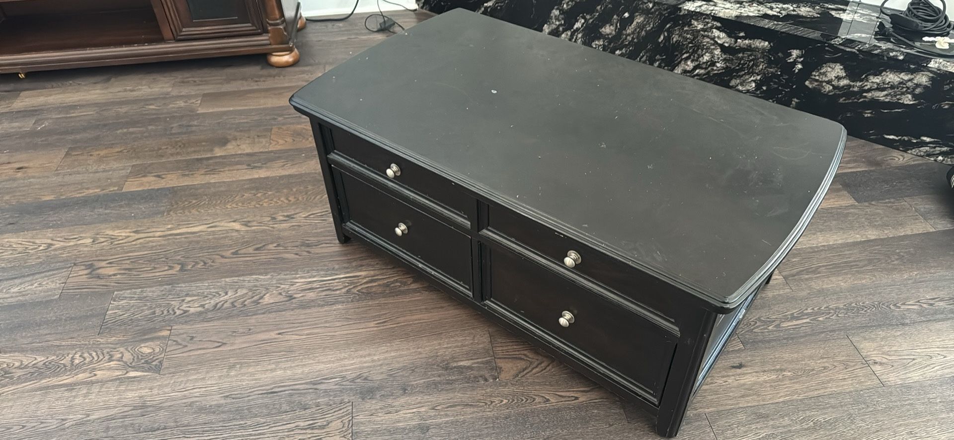 Espresso Coffee Table With Storage Drawers