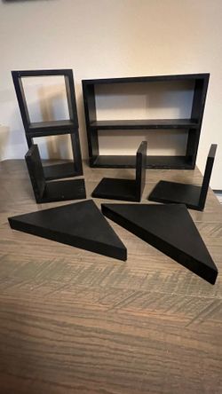 Set of black shelves