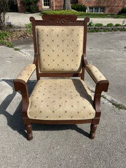 Antique Victorian Eastlake Armchair - Carved Walnut