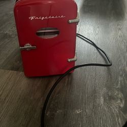 Red Frigidaire Mini Portable Fridge 