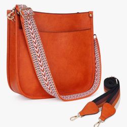 Crossbody Bags for Women Trendy Vegan Leather Hobo Handbags With 2PCS Adjustable Guitar Strap Shoulder Bucket Bags