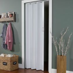 Spectrum Oakmont 36-in x 96-in Universal Handing White Vinyl Accordion Door (Hardware Included)