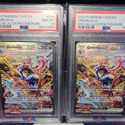 2x Pokemon GRENINJA EX 214 SIR PSA 10