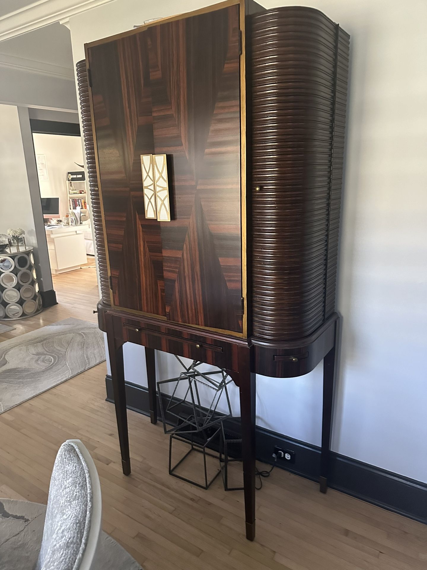 Liquor Cabinet From Fine Furnishing Burl Wood 