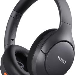 TOZO HT3 Hybrid Noise Cancelling Headphones, 90H Playtime Wireless Over Ear Bluetooth Headset, Spatial Audio AI Chat with 5 Mics, Supports Dual Connec