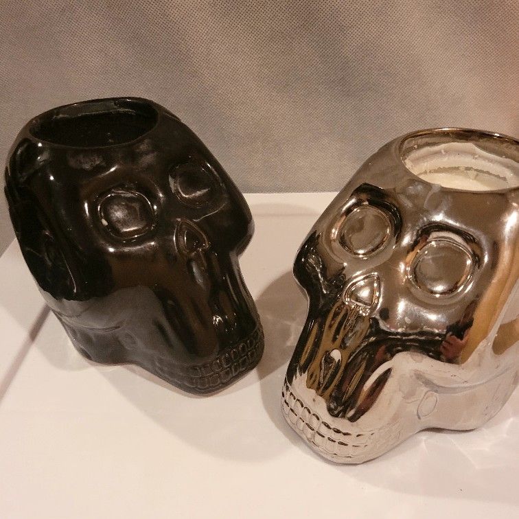 skull candle holders 