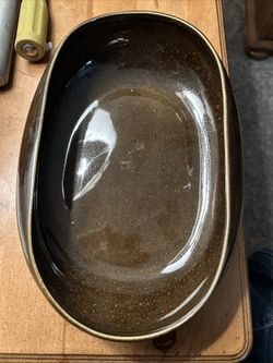 Russel Wright Mfg. by Steubenville Pottery USA Black Chutney Vegetable Bowl VTG.