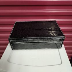 Black Faux Snakeskin Storage Box