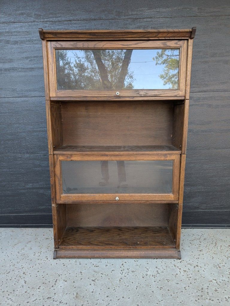 Vintage Oak Barrister Bookcase 