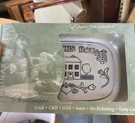 Wilton Armetale 10.5” Pewter Serving Tray "Bless This House" Unused w box