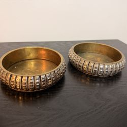 Vintage Set of 2 Pier 1 Imports Candle Holders - Metal & Brass