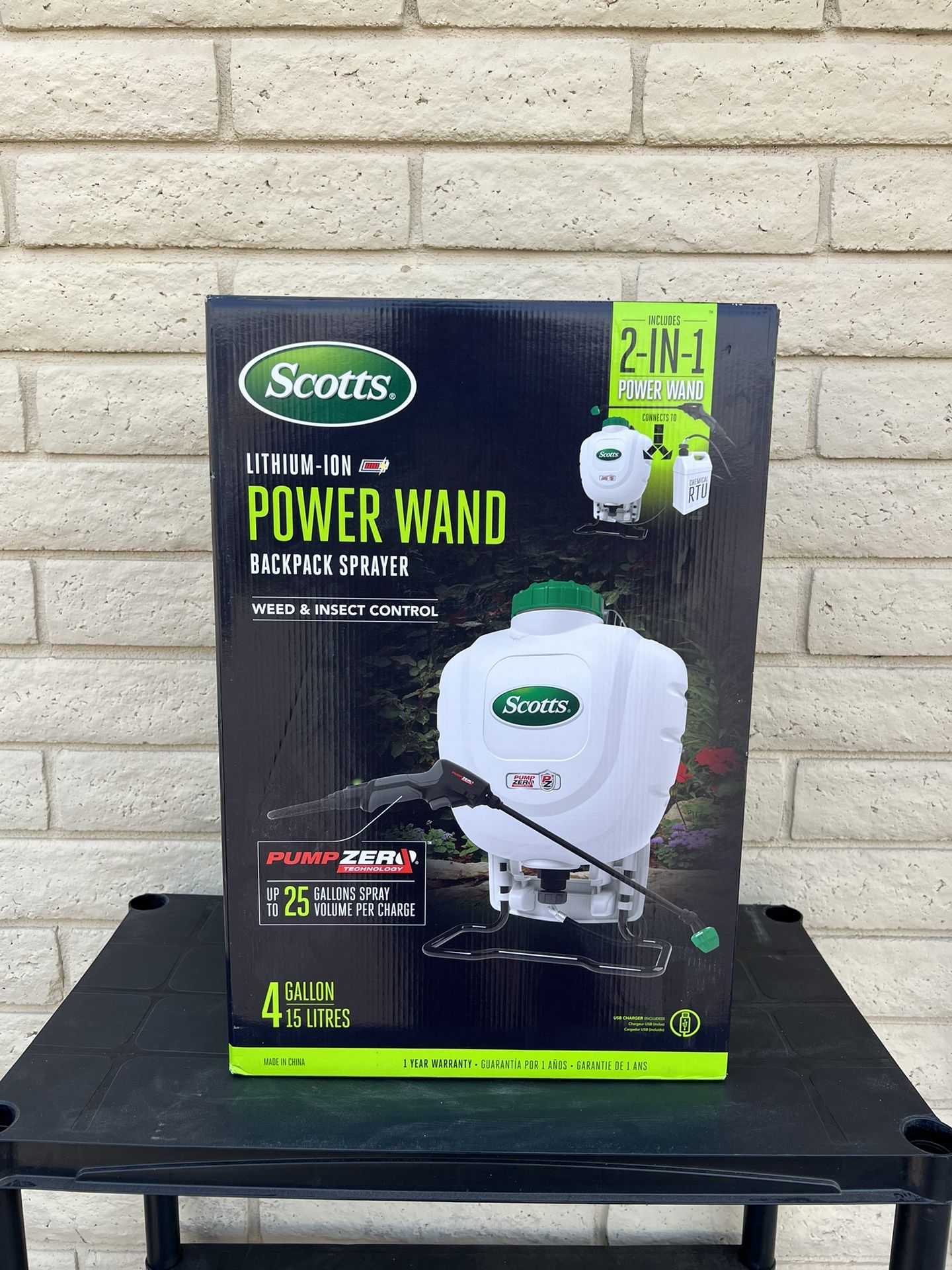 New Scotts 4 Gallon Lithium-lon Power Wand Backpack Sprayer