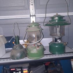 X3 Coleman Vintage Camping Lanterns 