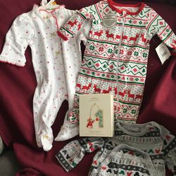 Brand New 1st Christmas Baby Clothes And Ornament !!