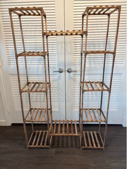 Weather Resistant Plant Stand- Carbonized Wood