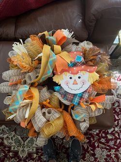 Door Wreath Fall Halloween Decoration