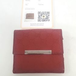 Gucci Vintage Red Canvas Supreme GG Logo Bifold