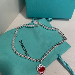 Red Tiffany & Co. Ball Chain Bracelet