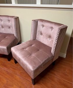Pink Tufted Chairs