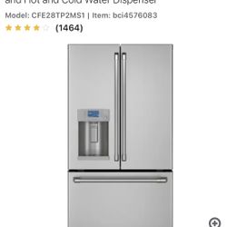 GE CFE28TP2MS1 Cafe 36” 27.8 Cu Ft French Door Refrigerator With Hot & Cold Water Dispenser