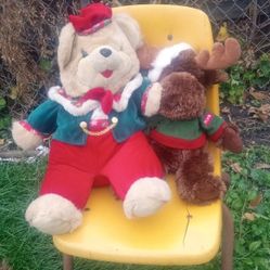 2005 Moose, Bear Christmas Stuffed Animals For Both