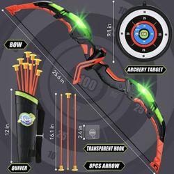 YCFUN Kids Archery Bow and Arrow Toy Set with Target, Quiver, Outdoor Toys for Kids Toddlers Boys 3+