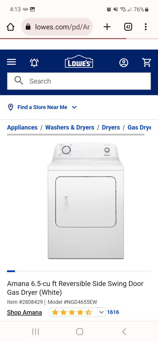 Like New Amana Washer Dryer Set