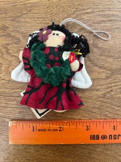 HandCrafted Hawaiian Angel Dark Hair Wings Lei Ornament Made in Hawaii