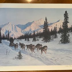 Charles Gause Lithograph Signed Numbered - Pushing On 21x27