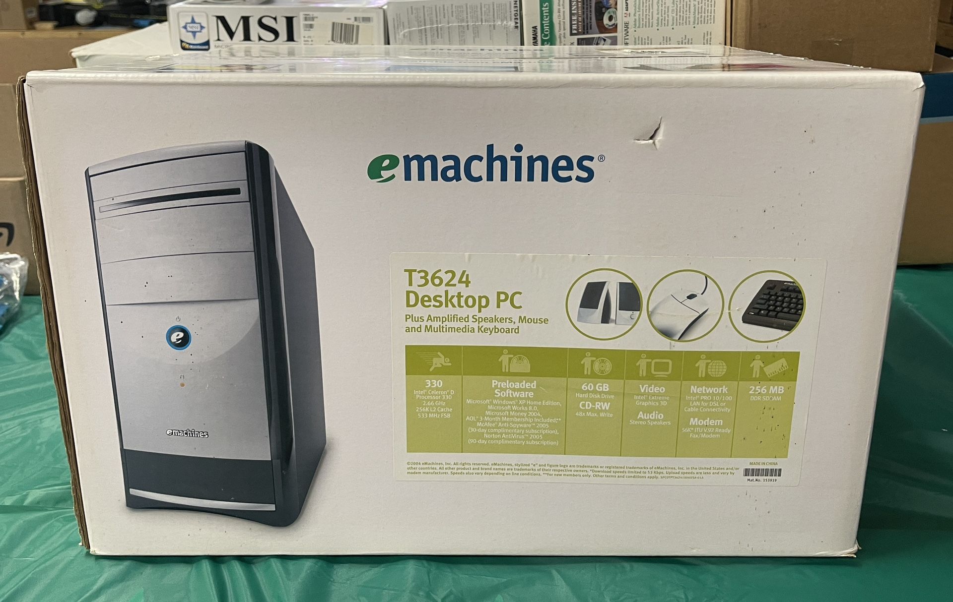 VTG eMachines T3624 Intel Celeron D Processor 330 2.66Hz  60HD 256MB Ram NEW