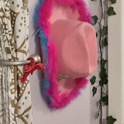 Pink Feather Cowgirl Hat