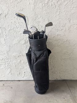 Golf clubs and bag