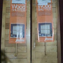 (NEW) NEVER USED in Wrap. Set Of Wood Shutters